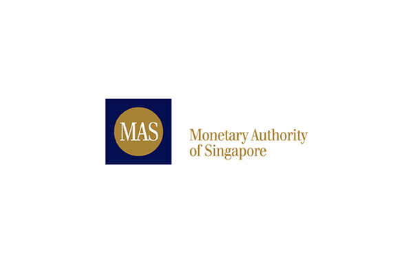 Monetary Authority of Singapore logo with gold MAS emblem on navy square.